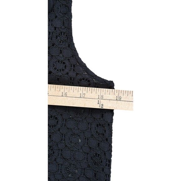 Banana Republic Sleeveless Lace Top Built in Neck Tie Women's Med Black Lined - Picture 10 of 13